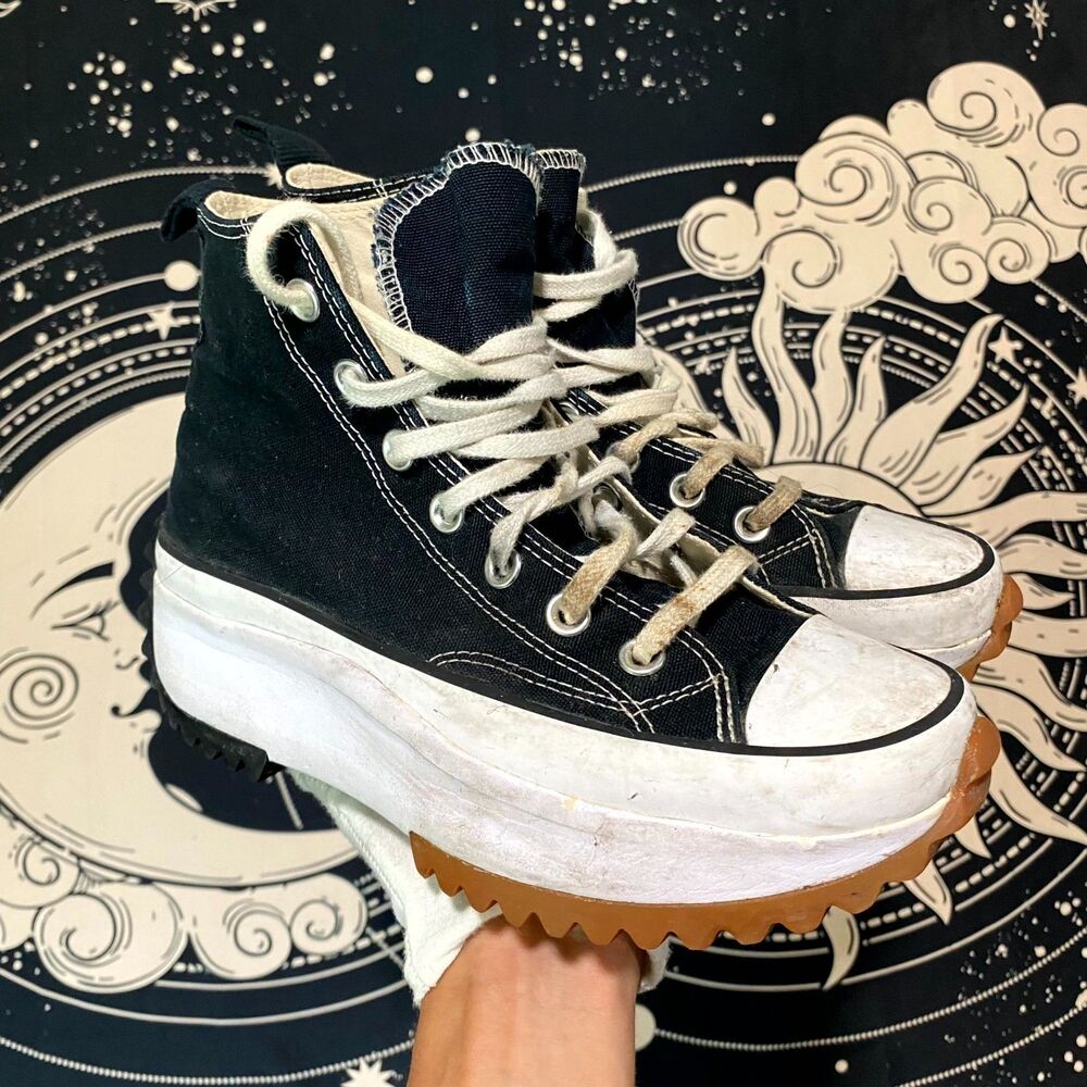 Converse Run Star Hike Hi 166800C Athletic Shoes Unisex M5.5/W7 Black Canvas
